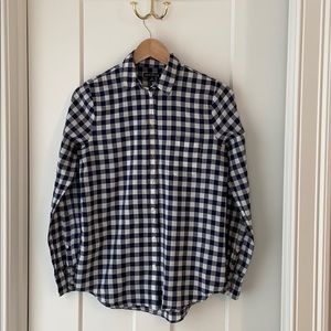 J.Crew Factory Navy Gingham Shirt Size XS